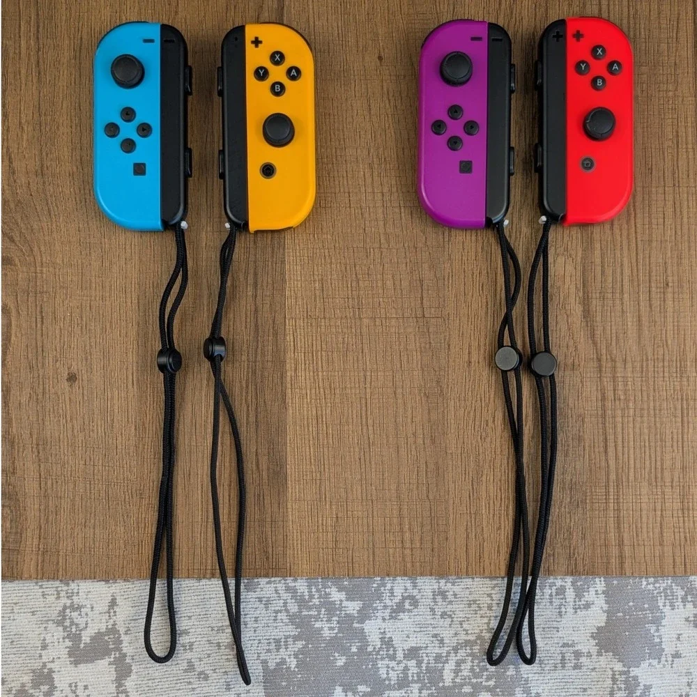 Nintendo Switch HAC-001 Bundle 4 Joy-Cons 128GB SD Card Dock Case Neon Colors